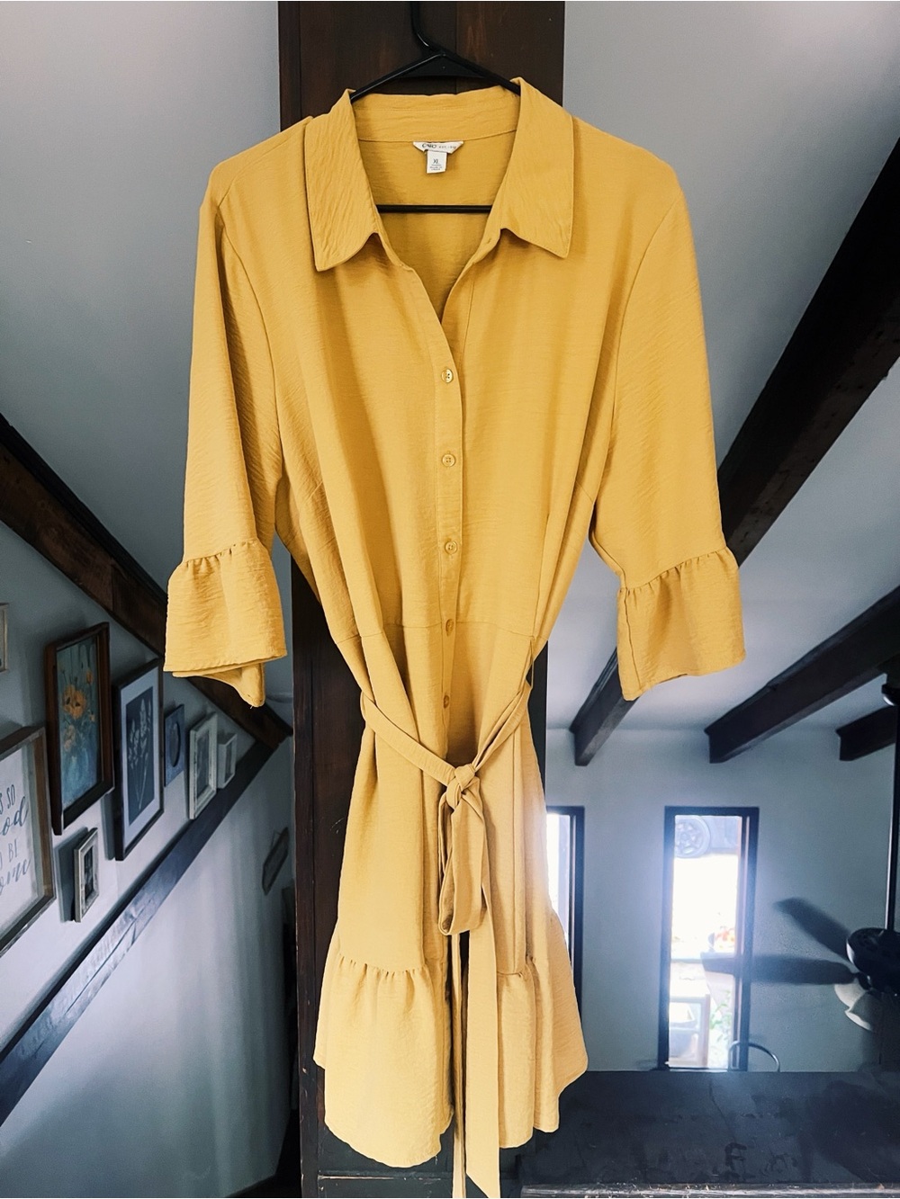Cato Yellow Mustard Flowy Dress